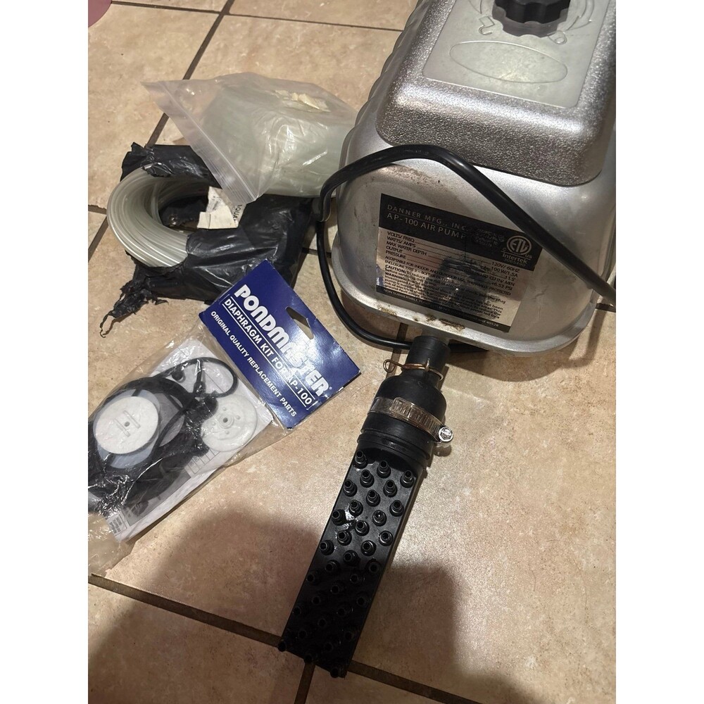 Pondmaster Danner AP-100 Air Pump + Extra Service Kit Aquarium/Pond